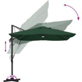 vidaXL Zeleni suncobran s cantileverom Zeleni Poliester, Metal Velik | shoptok.hr