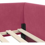  Kutni okvir kreveta Vinska crvena 90 cm x 200 cm Baršun | shoptok.hr