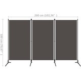 Sobna pregrada s 3 panela antracit 260 x 180 cm | Eponuda.ba