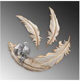 WALLXPERT Set zidne dekoracije Love Birds - 2, 41x21x4, 26x8x2 cm, 3 komada, Krem | Eponuda.ba