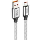 usb data kabal SU-K100 pleteni fast 120W 6A type c 1m/ srebrna
