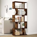 vidaXL Pregrada s knjižno omaro 5-nadstr. dimljen hrast 70x24x161 cm | Shoptok.si