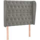  Uzglavlje s ušima svjetlosivo 93x23x118/128 cm baršunasto | shoptok.hr