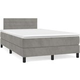 Box spring krevet s madracem svjetlosivi 120x200 cm baršunasti | shoptok.hr