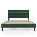 Lumor Oblazinjena postelja iz žameta – 140x200 cm – sodoben slog – zelena, (22151391) | Shoptok.si