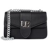 Shelvt Black small shoulder bag with silver chain Cene