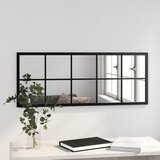  Zidno ogledalo crno 100 x 40 cm metalno | shoptok.hr