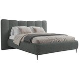 MID.YOU OBLAZINJENA POSTELJA 140 cm x 200 cm , les, tekstil, leseni material antracit | Shoptok.si