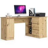AKORD B20 Kotna Pisalna Miza, 3 Predali, Desna Izvedba, Hrast Artisan, (5000333014) | Shoptok.si