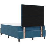 Box Postelja z vzmetnico z vzmetnico Temno modra 120 x 200 cm Žamet, (5000128660) | Shoptok.si