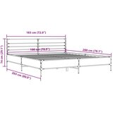  Okvir kreveta boja hrasta 180x20 cm konstruirano drvo i metal | shoptok.hr