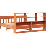  Posteljni okvir brez vzmetnice vošč. rjav 200x200 cm borovina, (21607312) | Shoptok.si