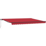 vidaXL Ročna retraktibilna tenda rdeča 450 x 300 cm, Tenda nadomestna tkanina za okvir 4.5 x 3 m rdeča | Shoptok.si