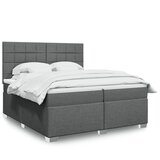 vidaXL Box spring postelja z vzmetnico temno siva 200x200 cm blago Cene