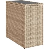  Vrtni stol sa staklenom pločom bež 58x27 5x55 cm od poliratana | shoptok.hr