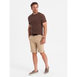 Ombre Classic men's chino shorts with rolled up leg - beige | shoptok.hr