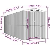 Vrtno spremište svjetlosmeđe 192x606x223 cm pocinčani čelik | Eponuda.com