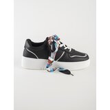 Shelvt Women's black sneakers tied with a ribbon | Shoptok.si