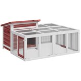  Kavez za zečeve boja kave 144 x 123 x 67,5 cm masivna borovina | Eponuda.com