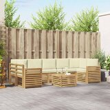  Set vanjskih sofa 8 kom. Bijela i krem Poliester | shoptok.hr