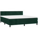 Krevet box spring s madracem LED tamnozeleni 180x200 cm baršun | Eponuda.com