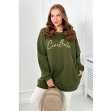 Kesi Insulated sweatshirt with khaki Ciao Bella inscription Cene