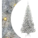 vidaXL Božićno drvce s 300 LED svjetlima s stalakom Srebrno 240 cm PET | shoptok.hr