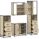  4-dijelni set kupaonskog namještaja boja hrasta sonome drveni | shoptok.hr