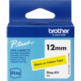 Brother BTAG-631 trak za izdelavo nalepk Črna na rumeni Cene