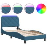 vidaXL Posteljni okvir z LED lučkami moder 80x200 cm žamet, (21081646) | Shoptok.si