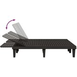 vidaXL Dvojni ležalnik črn 155x138x83 cm polipropilen | Shoptok.si