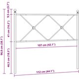  Metalno zamjensko uzglavlje bijelo 107 cm | shoptok.hr