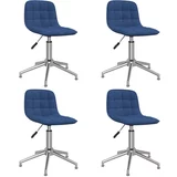 vidaXL Okretne blagovaonske stolice od tkanine 4 kom plave