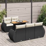  6-dijelni set vrtnih sofa s jastucima crni od poliratana Cijene
