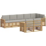 Set vanjskih sofa 8 kom. Bijela i svjetlosiva Poliester 310 x 132,5 x 73 cm | shoptok.hr