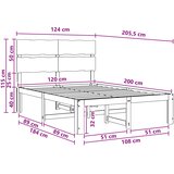  Krevetni okvir s uzglavljem ROSTOCK Prirodna 120 x 200 cm | shoptok.hr