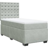  Box spring krevet s madracem svjetlosivi 100x200 cm baršunasti | shoptok.hr