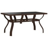 The Living Store Vrtni stol smeđe-crni 140 x 70 x 70 cm od čelika i stakla | shoptok.hr