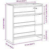 vidaXL Regal za čevlje sonoma hrast 60x25x62 cm inženirski les | Shoptok.si