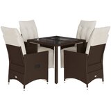  5-dijelni vrtni bistro set od poliratana s jastucima smeđi | shoptok.hr