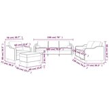 vidaXL 4-dijelni set sofa s jastucima smeđi od tkanine - Smeđa s jastucima i tabureom | shoptok.hr