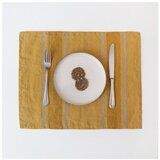 Linen Tales Tekstilni podmetač 45x45 cm Amber Bronze Stripes &ndash; cijene
