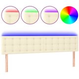  LED uzglavlje krem 180 x 5 x 78/88 cm od umjetne kože | shoptok.hr