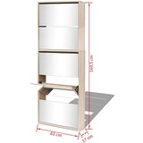 vidaXL Ormarić za cipele s 5 razina i ogledalom boja hrasta 63x17x169,5 cm | shoptok.hr
