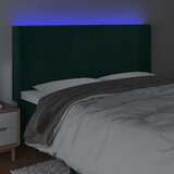  LED uzglavlje tamnozeleno 163x16x118/128 cm baršunasto | shoptok.hr