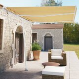 vidaXL Prostostoječa avtomatska tenda 350x250 cm rumena/bela Cene