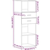  Visoka komoda boja betona 45 x 42 5 x 124 cm konstruirano drvo | shoptok.hr