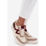 Boto Women's Sneakers on Platform with Gold Inserts Beige Zalvra | shoptok.hr
