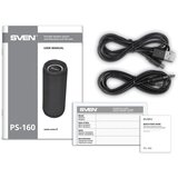 Sven PS-160 Zvočnik, izhodna moč 2x6W (RMS) TWS, Bluetooth, FM, USB, microSD, litij baterija ČRNA | Shoptok.si