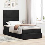 vidaXL Otomanski posteljni okvir z vzmetnicami črn 90x190cm žamet | Shoptok.si